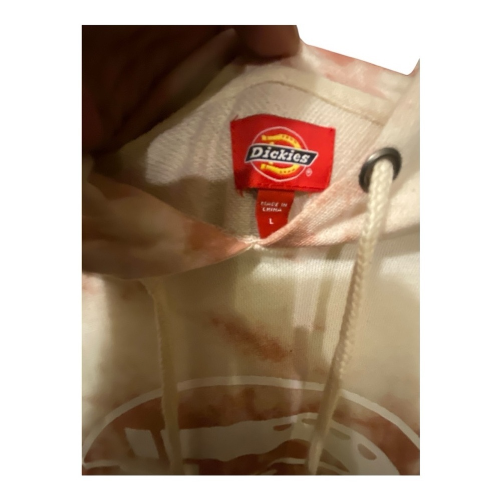 Dickies Tie-Dye Hoodie in Cream and Pink - Picture 5 of 6